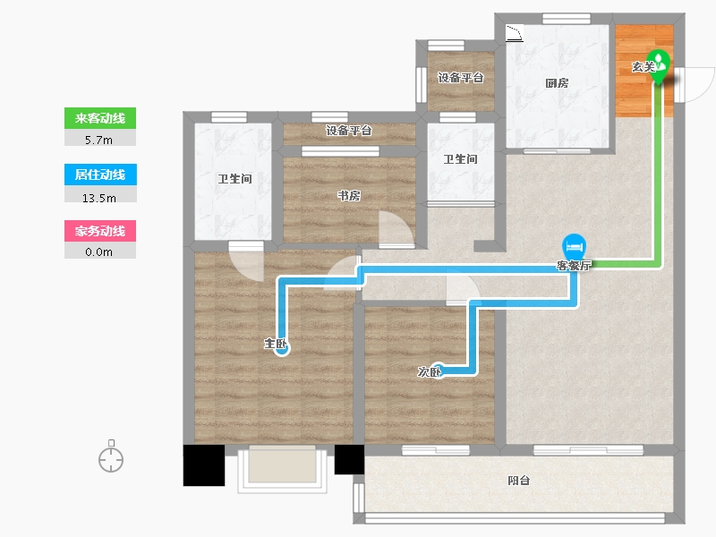 浙江省-舟山市-碧桂园・翡丽湾-91.63-户型库-动静线