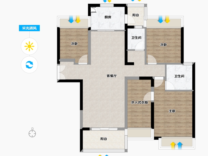 河南省-郑州市-文化广场-100.25-户型库-采光通风