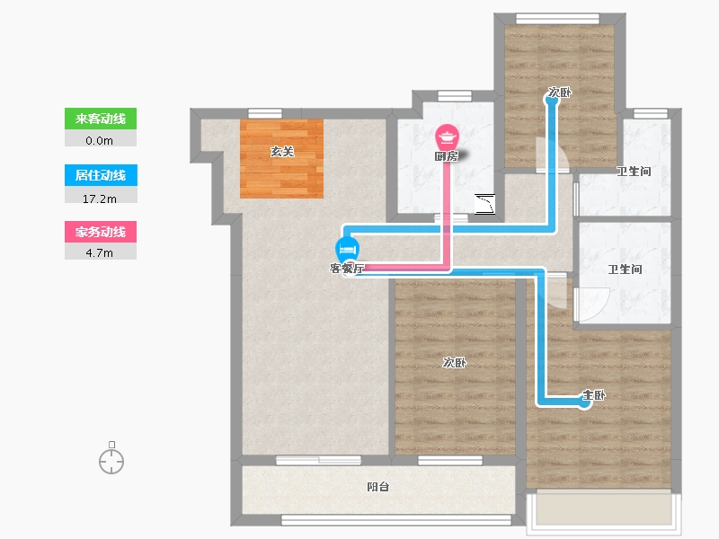 浙江省-舟山市-沁润公寓-91.79-户型库-动静线