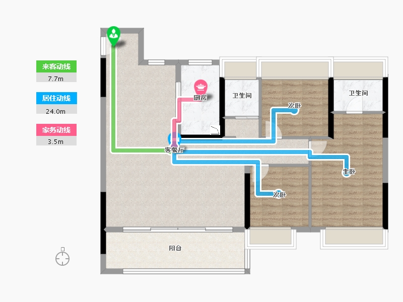 湖北省-荆州市-碧桂园-108.21-户型库-动静线