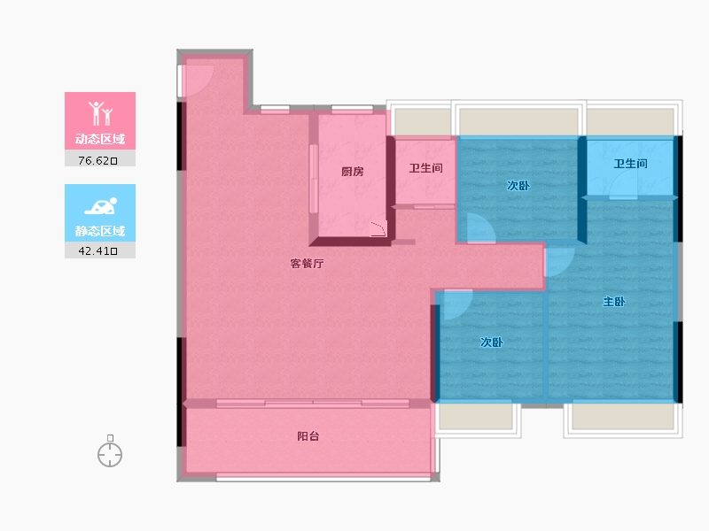 湖北省-荆州市-碧桂园-108.21-户型库-动静分区