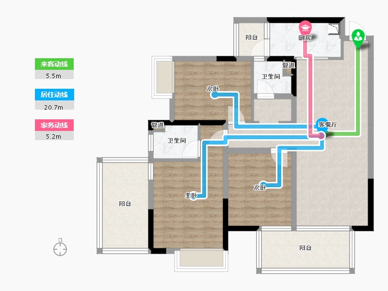 广西壮族自治区-南宁市-冠利幸福苑-98.38-户型库-动静线