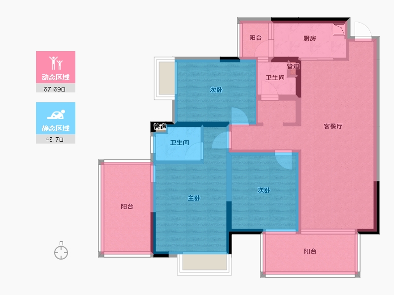 广西壮族自治区-南宁市-冠利幸福苑-98.38-户型库-动静分区