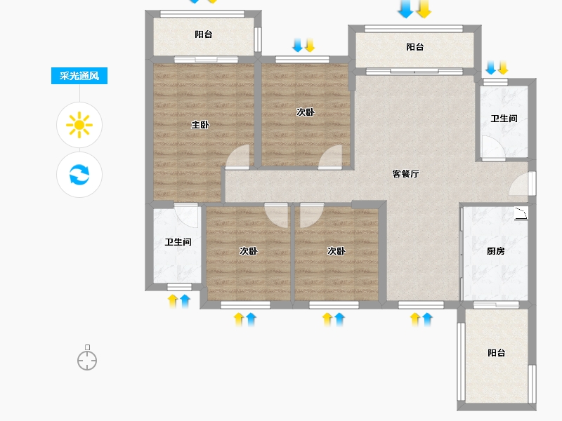 贵州省-黔东南苗族侗族自治州-常驰・山与城-105.15-户型库-采光通风