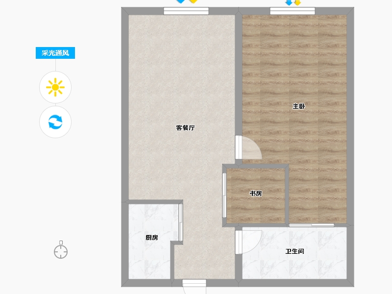 河南省-郑州市-新田公寓-62.00-户型库-采光通风