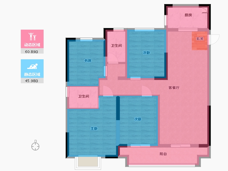 江苏省-常州市-天宁融悦府-94.40-户型库-动静分区