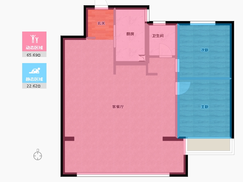 内蒙古自治区-包头市-中海铂悦公馆-80.00-户型库-动静分区