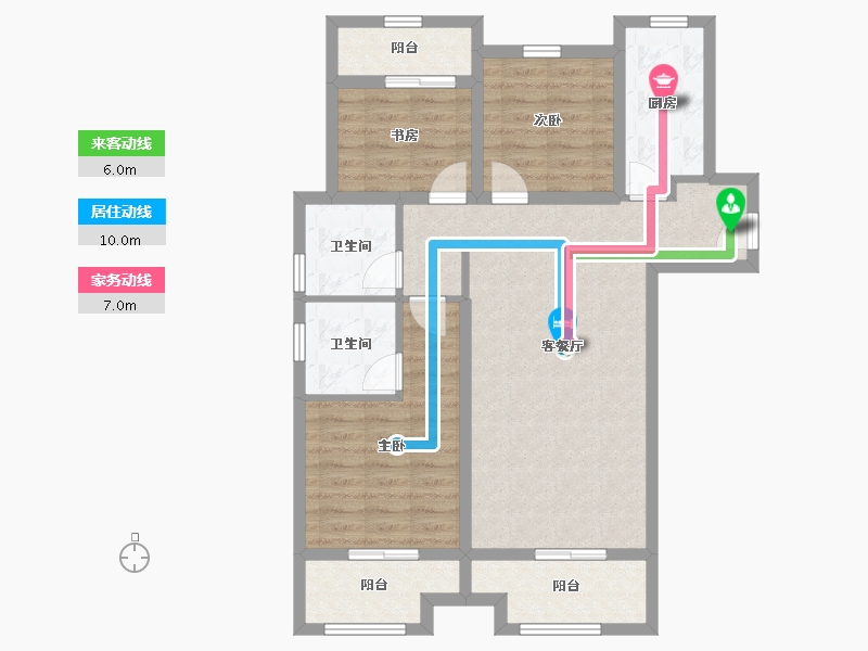 江苏省-镇江市-中骏四季阳光-86.92-户型库-动静线