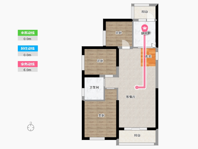 陕西省-渭南市-渭南恒大�B睿府-75.92-户型库-动静线