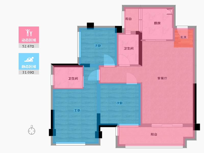 四川省-巴中市-平昌一品・凤凰城-73.78-户型库-动静分区