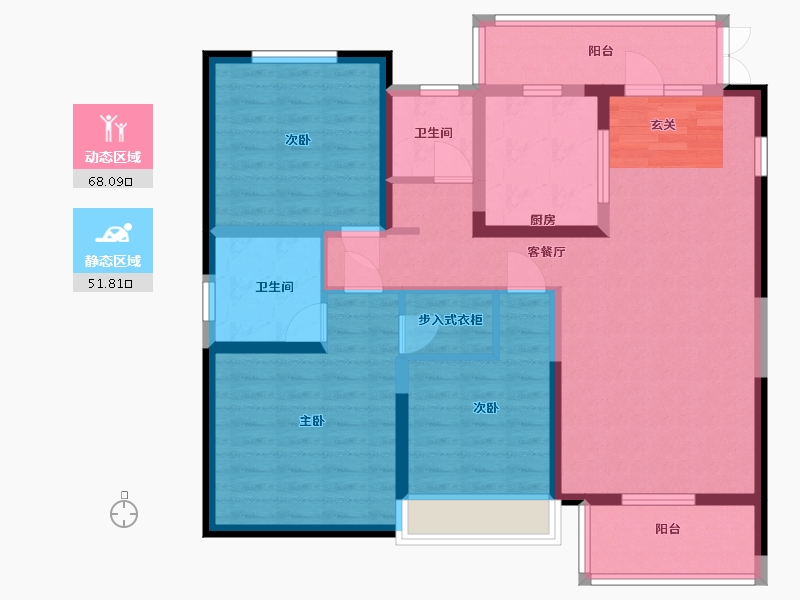 安徽省-蚌埠市-鹏欣天珑天�h-106.40-户型库-动静分区