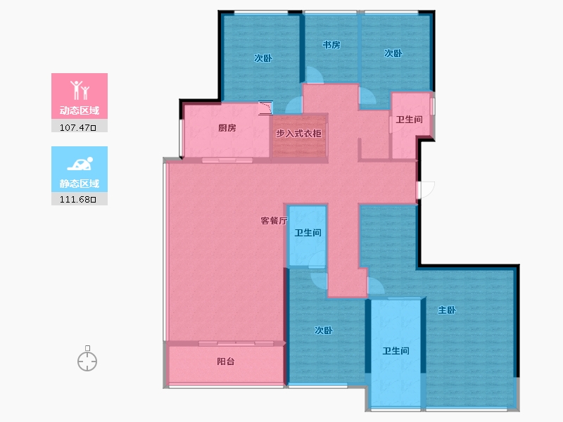 浙江省-杭州市-顺发和美家-200.00-户型库-动静分区