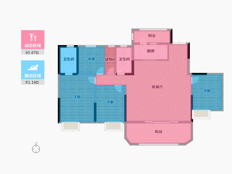 四川省-成都市-锦城峰荟-140.15-户型库-动静分区