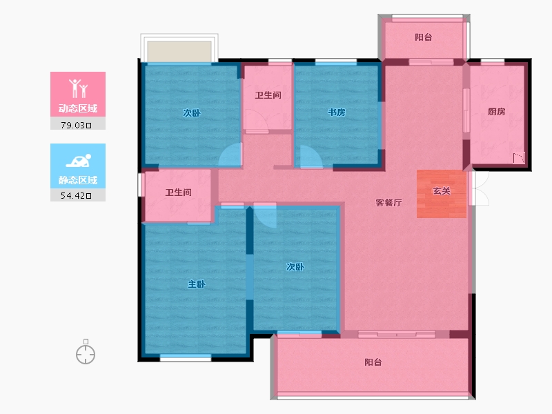 湖南省-长沙市-先导恒伟星雅韵-119.83-户型库-动静分区