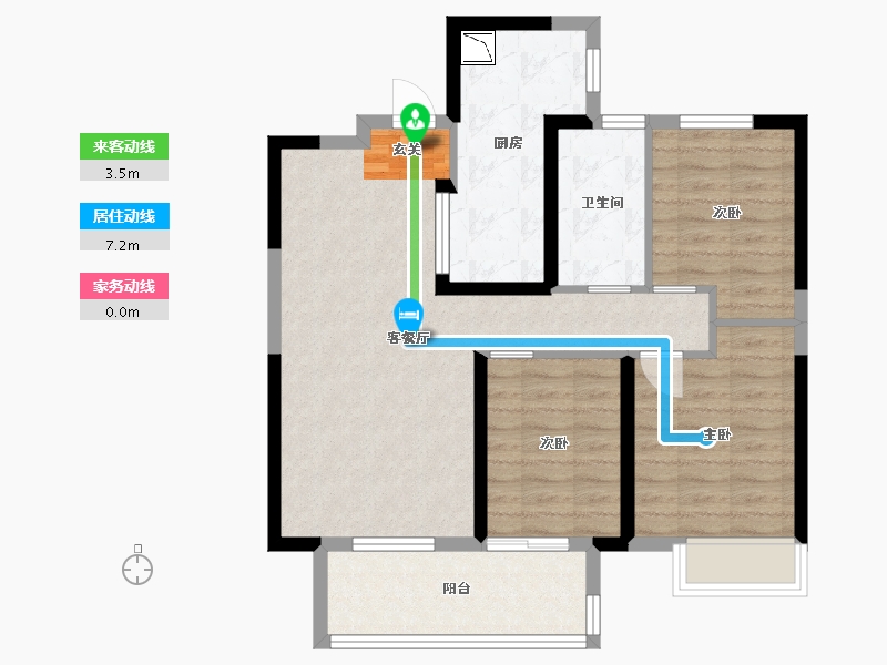 陕西省-渭南市-渭南宝能华府-78.55-户型库-动静线