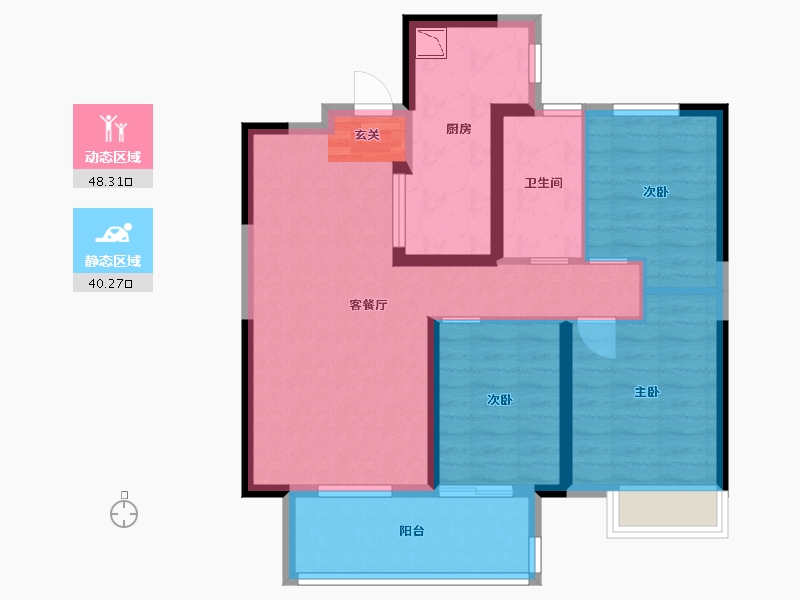 陕西省-渭南市-渭南宝能华府-78.55-户型库-动静分区