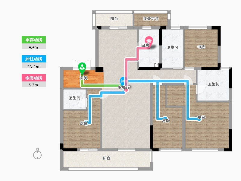 湖南省-长沙市-正荣滨江紫阙台-135.00-户型库-动静线