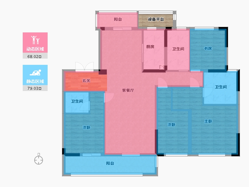 湖南省-长沙市-正荣滨江紫阙台-135.00-户型库-动静分区