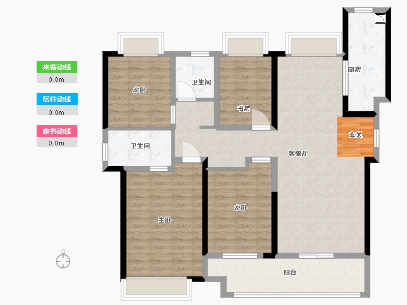 湖南省-长沙市-环球融创会展上东区-113.60-户型库-动静线