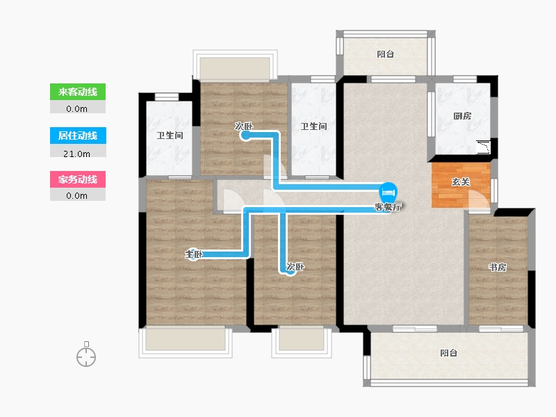 湖南省-长沙市-保利中环广场-103.99-户型库-动静线