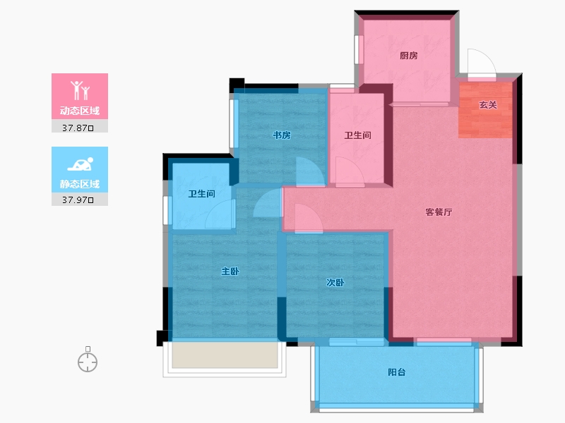 广西壮族自治区-南宁市-盛世金悦-67.32-户型库-动静分区