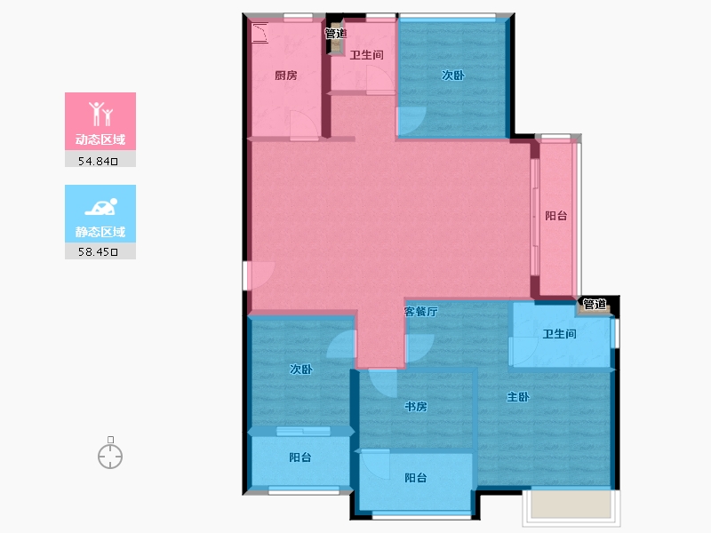 福建省-厦门市-马銮湾1号-102.40-户型库-动静分区