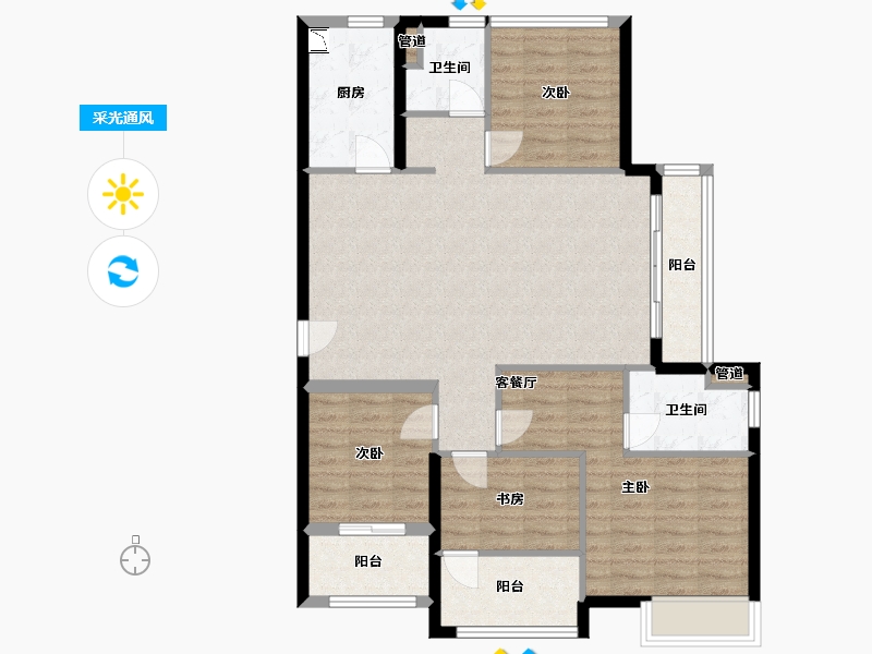 福建省-厦门市-马銮湾1号-102.40-户型库-采光通风