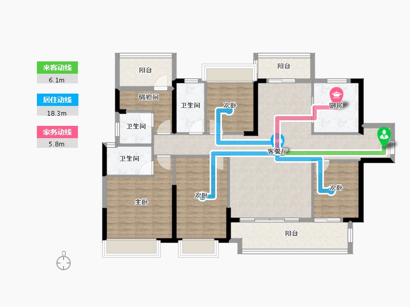 广东省-梅州市-奥园铂誉府-131.28-户型库-动静线