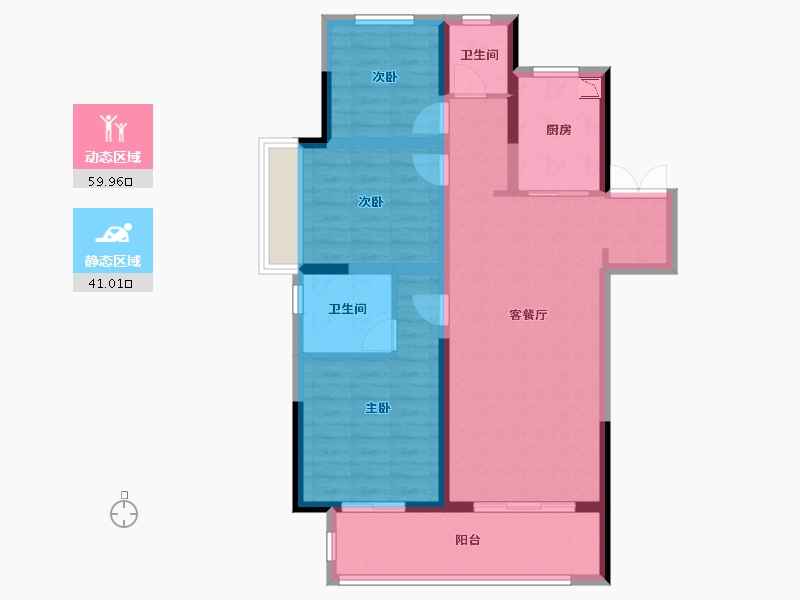 江苏省-盐城市-吾悦华府-89.96-户型库-动静分区