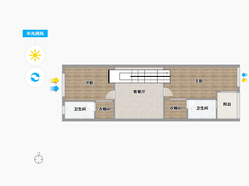 福建省-漳州市-美伦清华园-71.40-户型库-采光通风