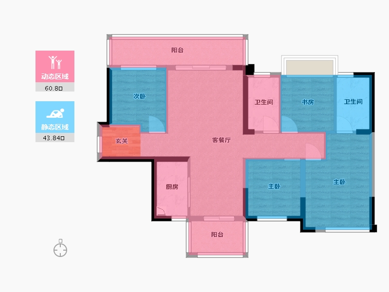 广西壮族自治区-南宁市-盛邦珑悦-92.79-户型库-动静分区