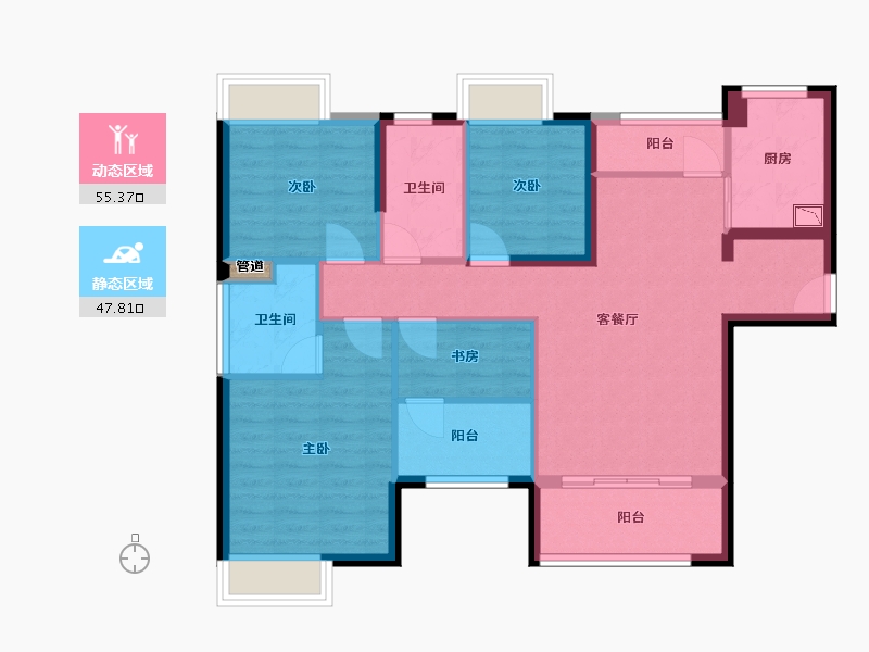 福建省-厦门市-马銮湾1号-92.00-户型库-动静分区