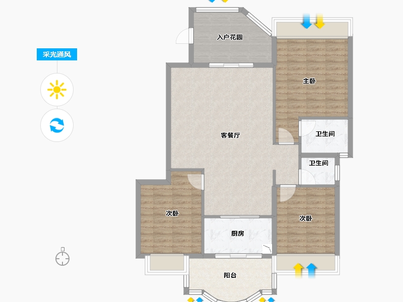 广东省-汕头市-经纬源家园-106.73-户型库-采光通风