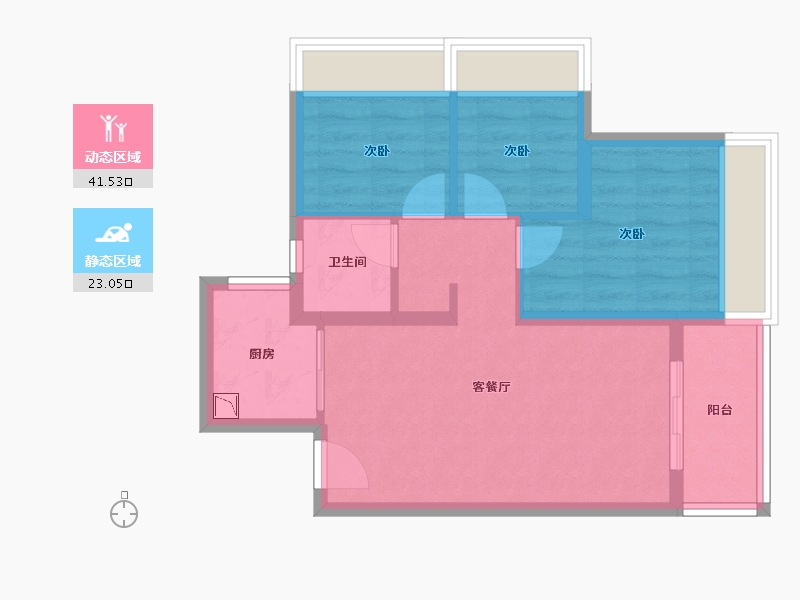 云南省-昆明市-保利·翡丽公园-57.00-户型库-动静分区