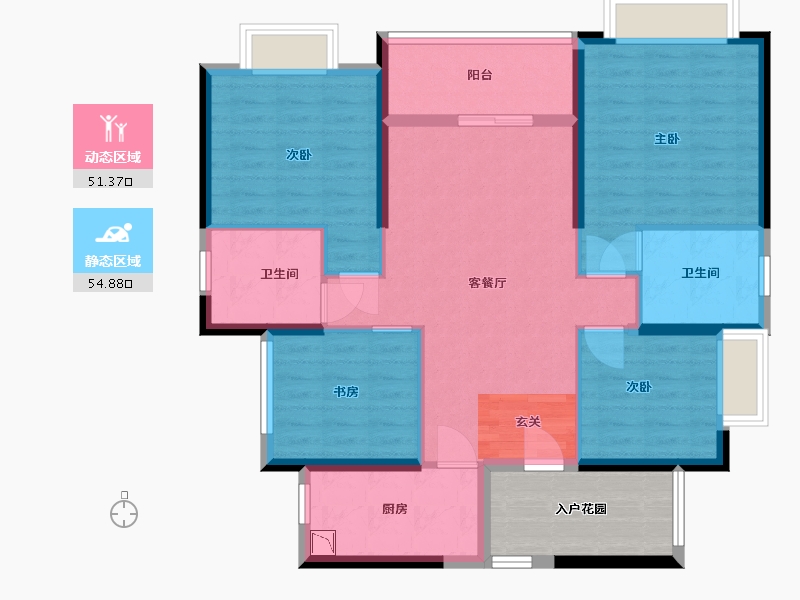 广东省-佛山市-建投绿地・璀璨天城-102.34-户型库-动静分区