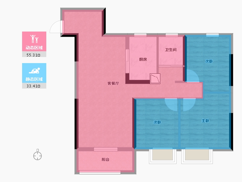 安徽省-合肥市-碧桂园时代倾城-79.07-户型库-动静分区