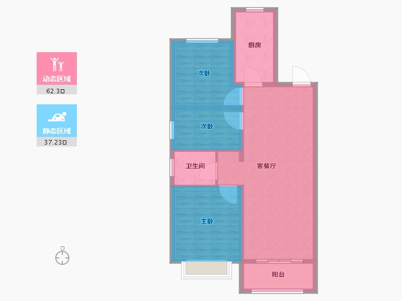 河北省-张家口市-境门御府-90.41-户型库-动静分区