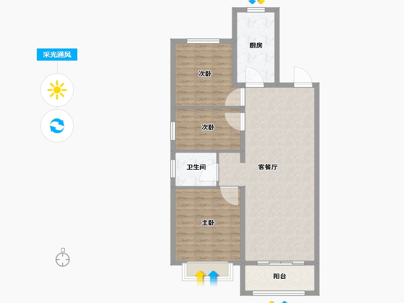 河北省-张家口市-境门御府-90.41-户型库-采光通风