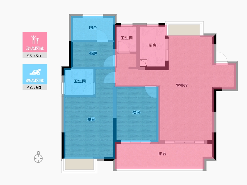 安徽省-滁州市-中丞 明湖原著-88.08-户型库-动静分区