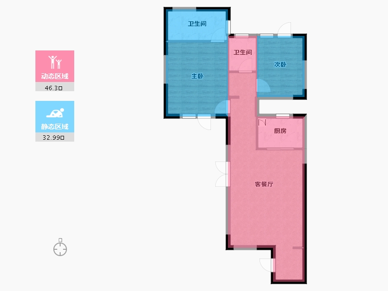 河北省-张家口市-万科・京城上方-71.97-户型库-动静分区