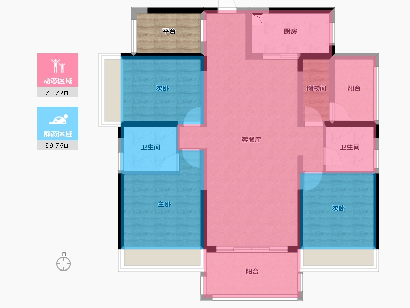 广西壮族自治区-贵港市-鑫炎・桃花源-104.70-户型库-动静分区