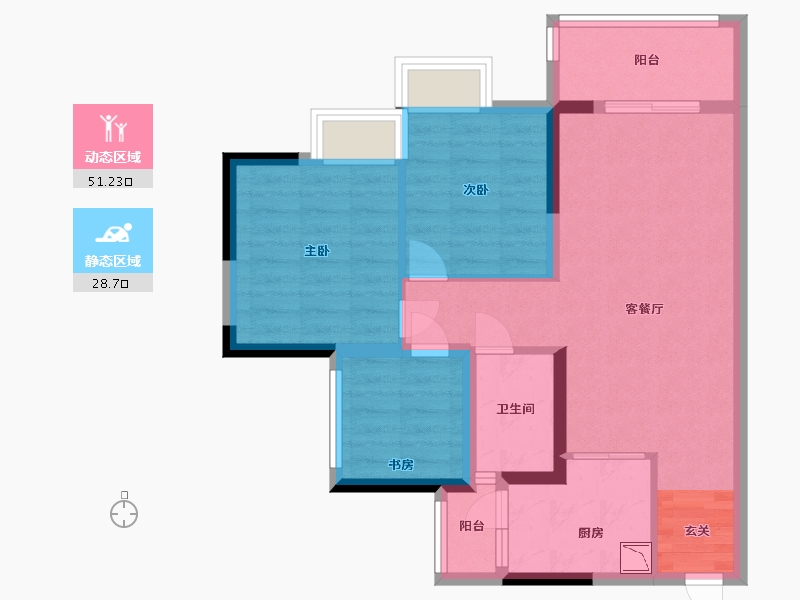 广东省-佛山市-保利同济府-70.40-户型库-动静分区