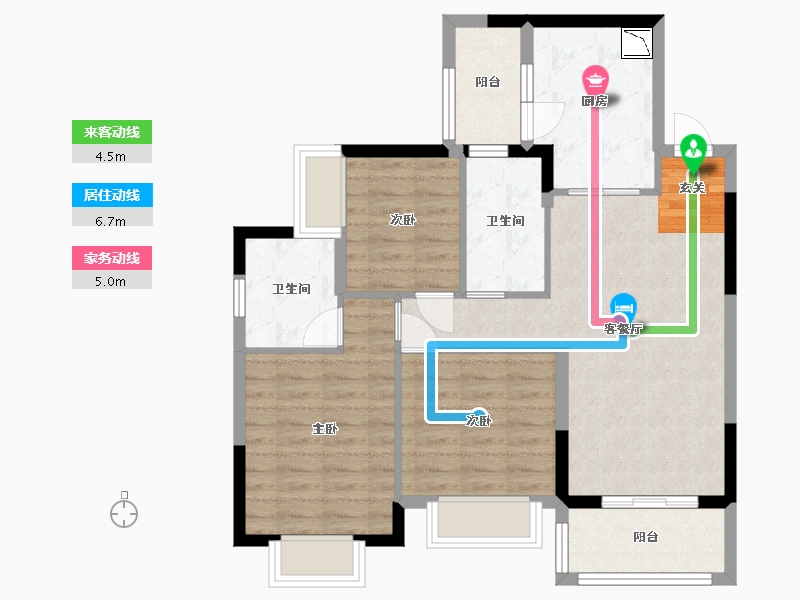 广东省-佛山市-恒大滨江左岸-80.80-户型库-动静线