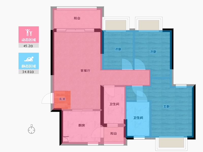 广东省-佛山市-恒大滨江左岸-71.11-户型库-动静分区