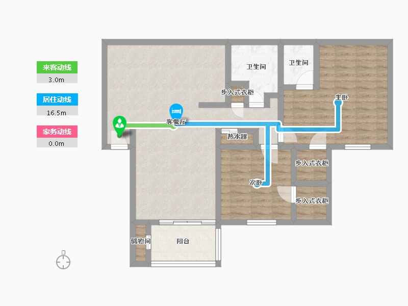 California-Los Angeles-Shadow Springs Apartments-90.80-户型库-动静线