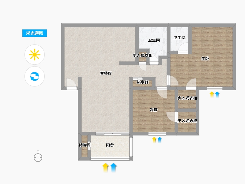 California-Los Angeles-Shadow Springs Apartments-90.80-户型库-采光通风