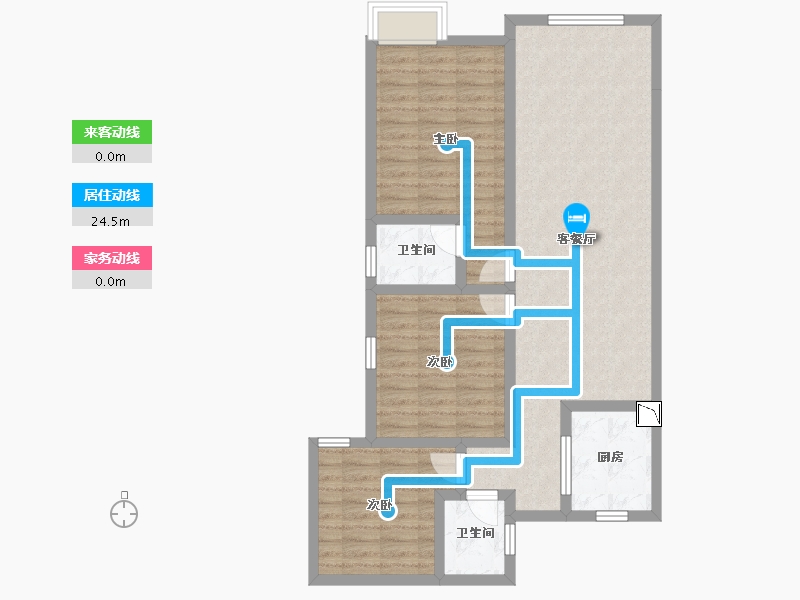 湖南省-岳阳市-城市广场锦绣苑-87.24-户型库-动静线