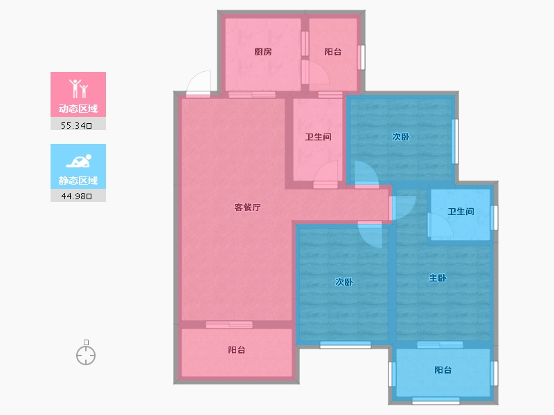 四川省-遂宁市-德馨警苑-88.04-户型库-动静分区