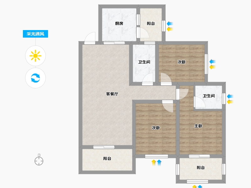 四川省-遂宁市-德馨警苑-88.04-户型库-采光通风