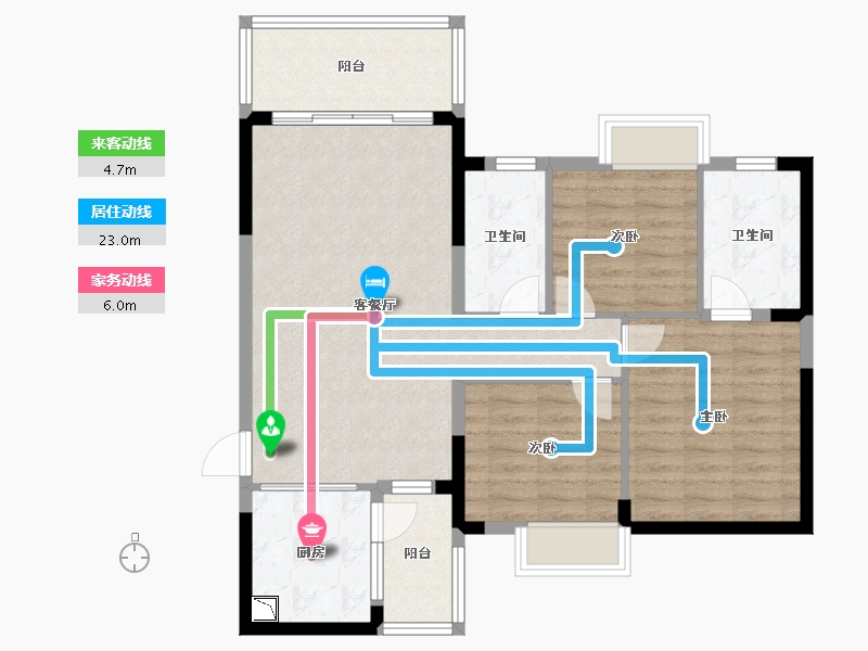 广西壮族自治区-梧州市-灏景玥城-90.07-户型库-动静线